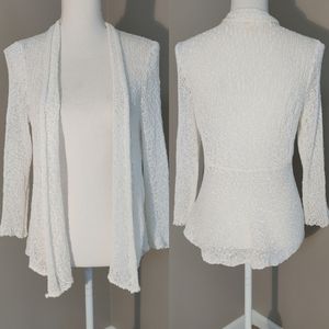 Eileen Fisher White Knit Cardigan XS